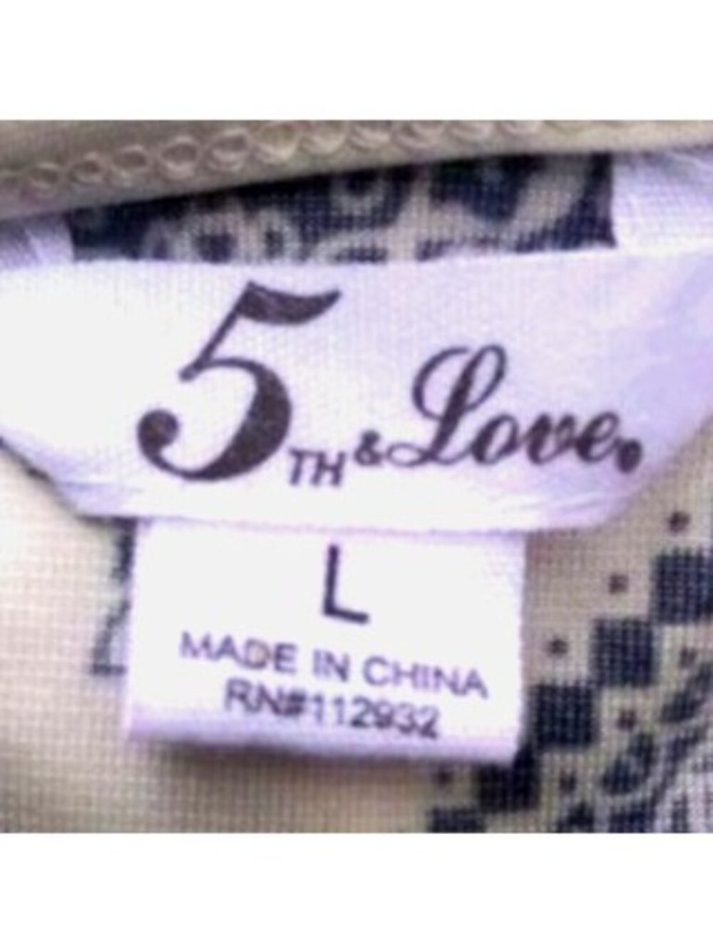 5th & Love Size Large Caftan Dress Blue White Bohemian Print Tie Waist Belt - Picture 6 of 8